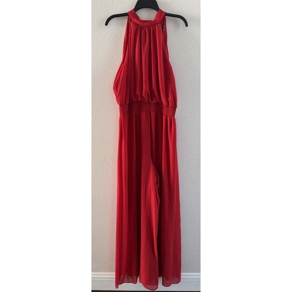 Vince Camuto Halter Tie-Back Wide-Leg Jumpsuit Red Christmas party formal XL - Picture 7 of 15
